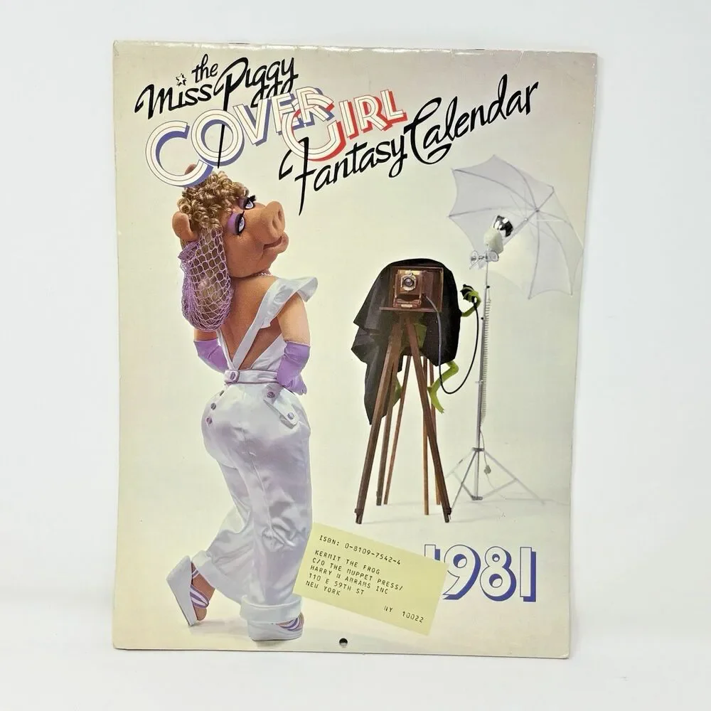The Muppets Miss Piggy Cover Girl Fantasy Wall Calendar 1981 Jim Henson Vintage